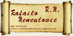 Rafailo Menčulović vizit kartica